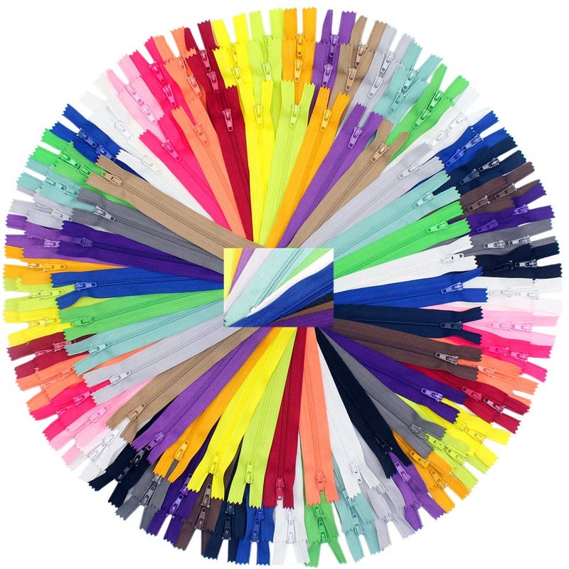 MebuZip 60PCS 8 Inch, 12 Inch and 16 Inch Mixed Zippers Bulk Nylon Coil Zippers for Sewing Crafts, 20 Colors (Assorted Sizes) - Image 1